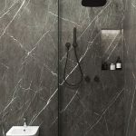 Marbleopolis Pietra gray interiors black interiors- bathroom design with Pietra Grey Marble