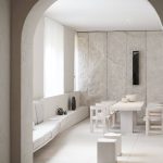 Interior design of a luxury house with Iran Cream Travertine - Marbleopolis
