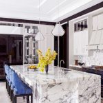 Creating luxurious interior of a Kitchen with Iran Persian Scatto ( Arabscato ) Crystalline Marble - Marbleopolis