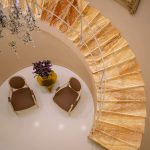 Stair design of a luxury house with Iran Yellow (Giallo) Travertine - Marbleopolis