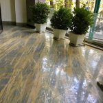 Flooring with Bliss Gold Marble ( Levin Marble ) creates a luxurious look in a commercial space