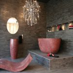 Red Travertine Soraya Red, Red Stone in Red interior design with natural red stone